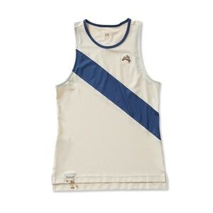 New! Tracksmith Van Cortlandt Run Singlet Tank, Ivory / Slate Gray, XS $102